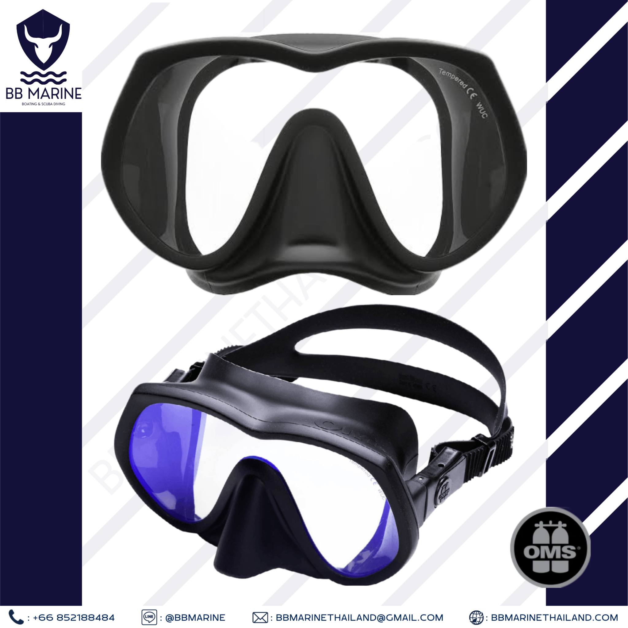 BBMarine หน้ากากดำน้ำ OMS Tattoo Mask A (asian) Ultra Clear Lens รุ่น ...